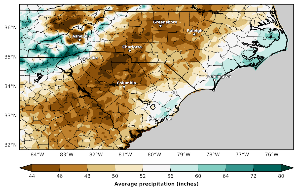 CPPP Carolinas Average Precipitation